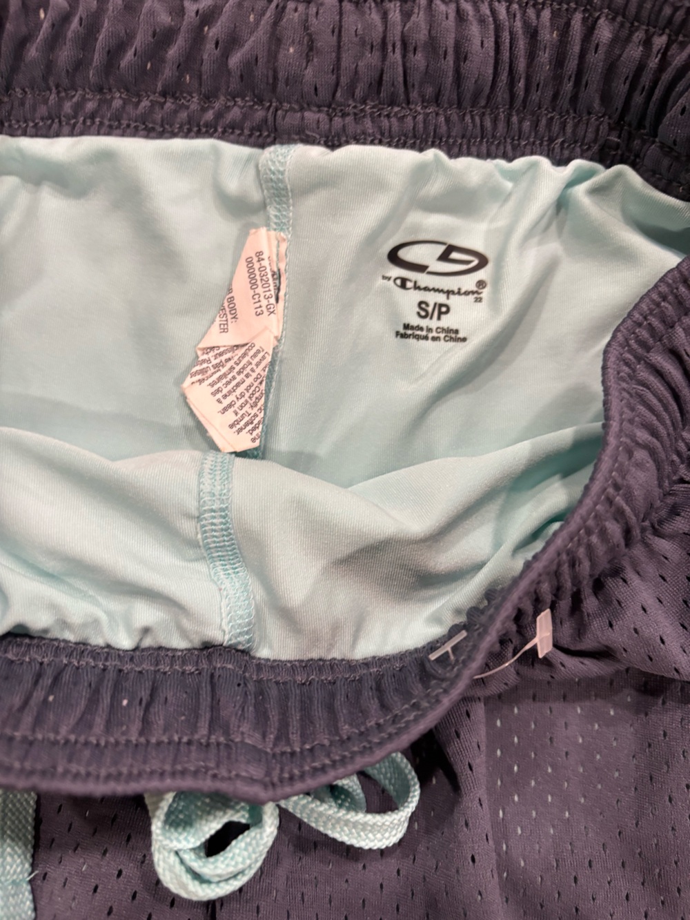 Champion Women's Navy and Mint Layered Athletic Shorts - Picture 4 of 5